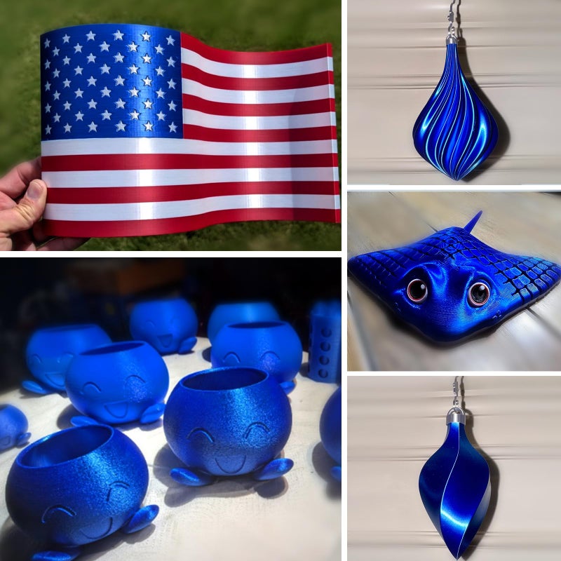 Geeetech Metal Shine Filament 1.75mm for 3D Printer, Silk PLA 1kg (2.2lbs) Spool, Metallic Royal Blue 3D Printing Filament, Dimensional Accuracy +/- 0.02 mm - Image 2