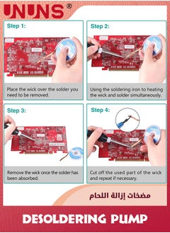 UNUNS Solder Wick and Desoldering Pump,Spare nozzle,Solder Sucker,Desoldering Wick,1pcs Solder Braid Desoldering Vacuum Pump Solder Remover Tool  - Image 5