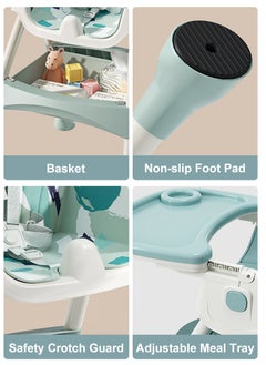 Perfii Baby High Chair for Toddlers Foldable Feeding Chair Adjustable Backrest Baby Highchair with Double Removable Tray  - Image 2