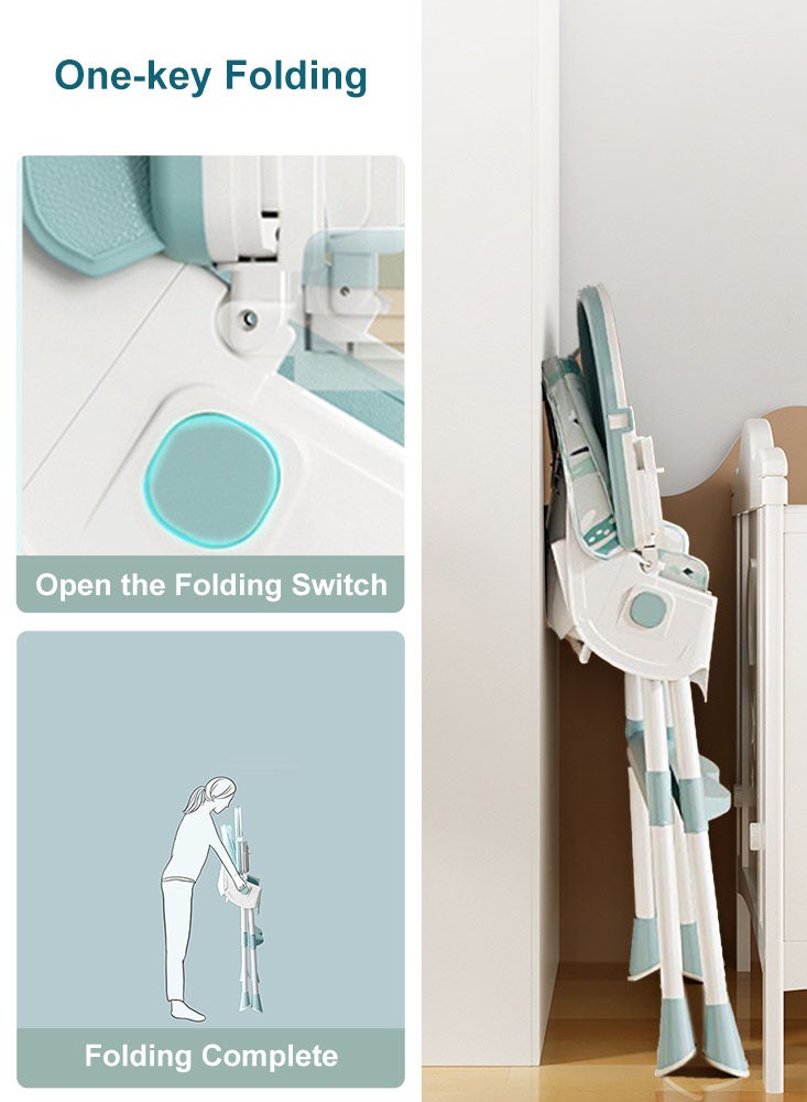 بيرفيي كرسي طعام للأطفال بظهر قابل للتعديل وطاولة تغذية مزدوجة قابلة للفصل كرسي تغذية قابل للطي كرسي طعام للرضع قابل للطي - Image 4