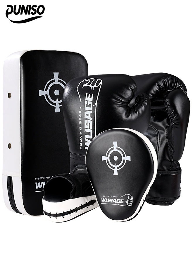 DUNISO Boxing Gloves And Pads Set，Professional Boxing Training Gloves,With Boxing Gloves, Foot Targets And Hand Targets，Breathable And Wear Resistant，Suitable For Adult Use - Image 1