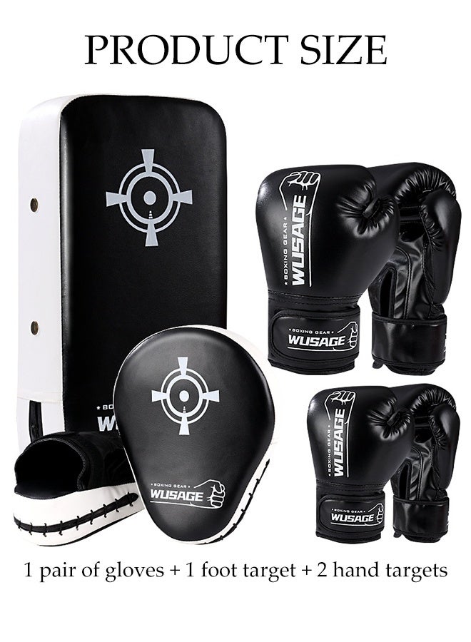 DUNISO Boxing Gloves And Pads Set，Professional Boxing Training Gloves,With Boxing Gloves, Foot Targets And Hand Targets，Breathable And Wear Resistant，Suitable For Adult Use - Image 2