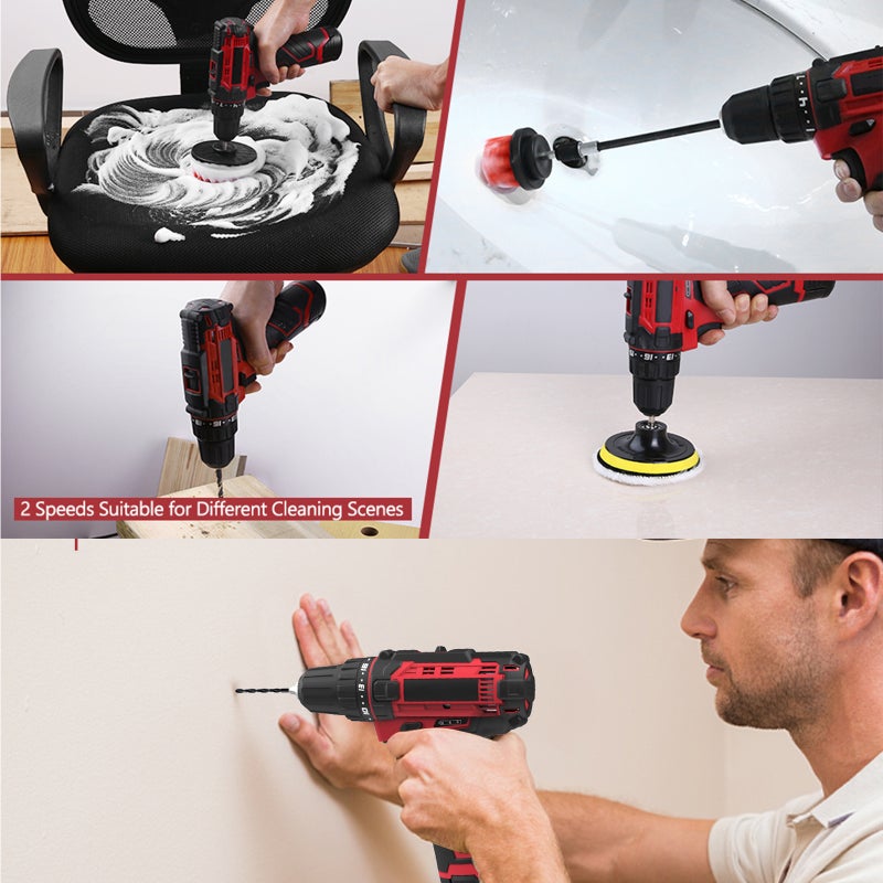 Cordless Electric Drill 12V 1.8-Lb 7-In: 1000-Charging Cycle Battery - 3/8 Keyless Chuck 18+1 Clutch 2-Variable Speed Power Drill for Household Reconstruction DIY Handcrafts Auto Repairs - Image 5
