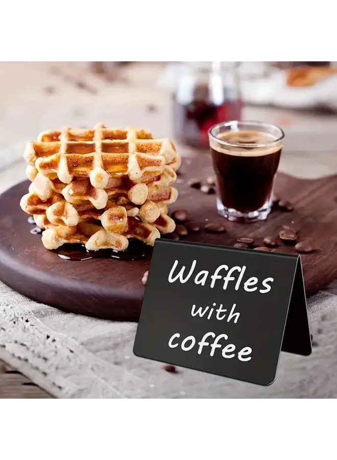 20 قطعة من لافتات السبورة الصغيرة على شكل L قابلة للمسح، وعلامات PVC للسبورة، وعلامات أسعار قابلة للكتابة على سطح الطاولة باللون الأسود - Image 3