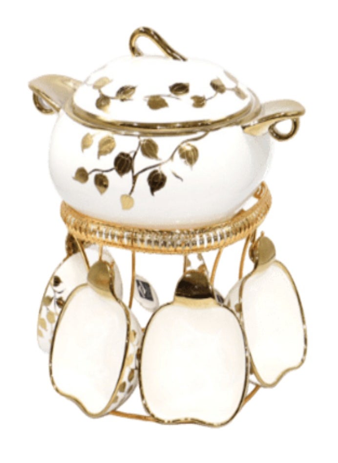 ALSAHAH Luxury & Elegant Ceramic Soup Set – 7 Pieces for a Perfect Serving Model PXM4069  - Image 1