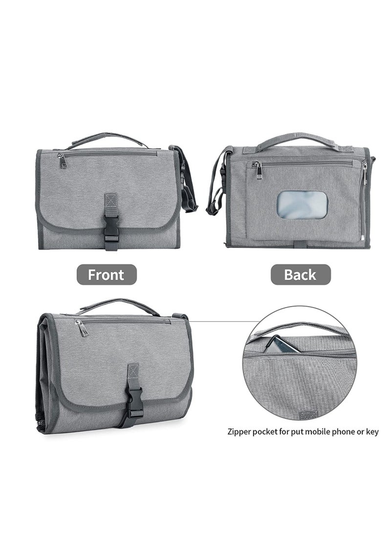 Excefore Baby Changing Pad Multifunctional Newborn Bag with Wipes Pocket Waterproof Portable Travel Infant Changing Diaper Mat Compact Diaper Changing Mat Kit for Mom Dad Baby Shower Gifts  - Image 4