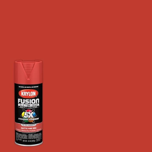 Krylon Fusion All-In-One Adhesive Spray Paint for Indoor/Outdoor Use, 12 oz, Fire Red - Image 2