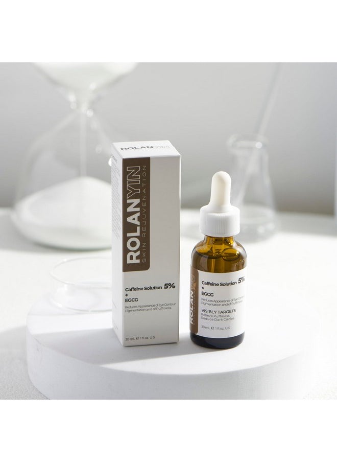ROLANYIN - ROLANYIN Caffeine Solution 5% + EGCG Eye Serum for Puffiness Reduction Dark Circle Treatment Hydrating Firming and Soothing Anti Aging Nourishing Formula Skin Care - Image 1