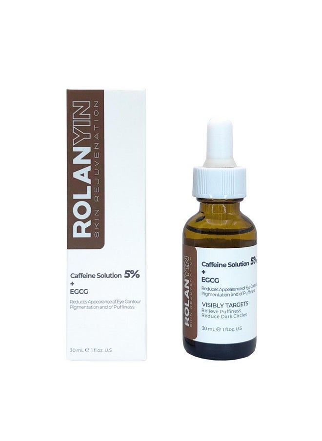 ROLANYIN - ROLANYIN Caffeine Solution 5% + EGCG Eye Serum for Puffiness Reduction Dark Circle Treatment Hydrating Firming and Soothing Anti Aging Nourishing Formula Skin Care - Image 1