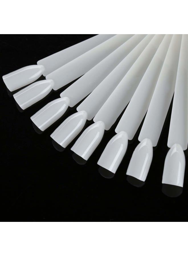 GOGOONLY 50 Off White Tips Fan-shaped Nail Art Display Acrylic False Tips Practice Tool - 200 Tips in Total-BH000473 - Image 3