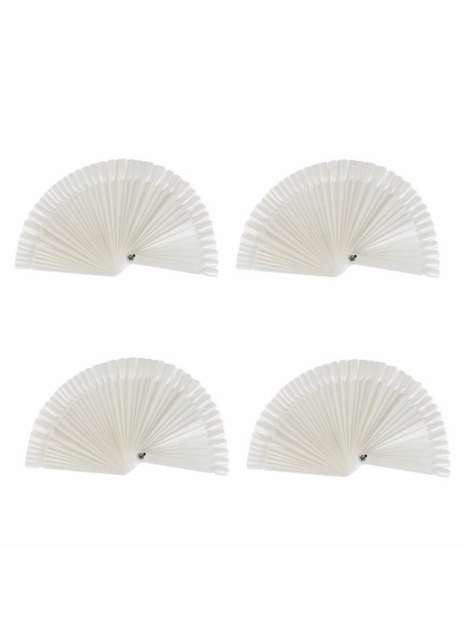 GOGOONLY 50 Off White Tips Fan-shaped Nail Art Display Acrylic False Tips Practice Tool - 200 Tips in Total-BH000473 - Image 1