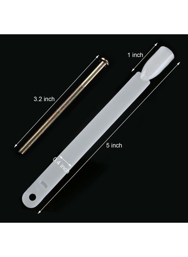 GOGOONLY 50 Off White Tips Fan-shaped Nail Art Display Acrylic False Tips Practice Tool - 200 Tips in Total-BH000473 - Image 2