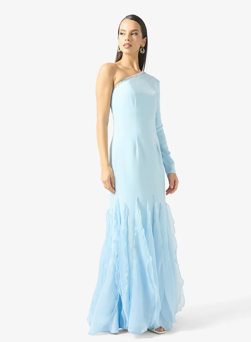 One Shoulder Dress With Ruffles