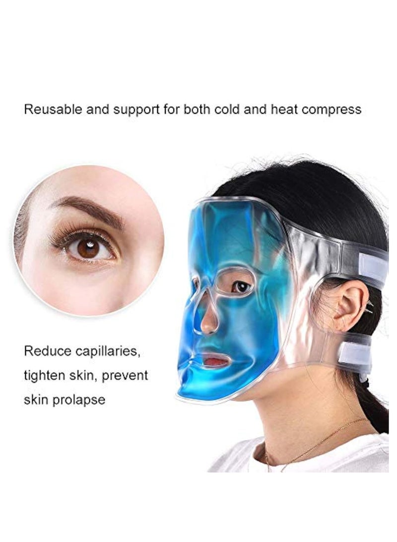 KASTWAVE 2Pcs Reusable Ice Face Mask, Masque Facial en Gel Réutilisable, Hot Cold Therapy Cold Gel Mask, Face SPA for Woman Sleeping, Fatigue Relief Full Face Sleep Mask for Swollen Face, Dark Circle, Migraine - Image 2
