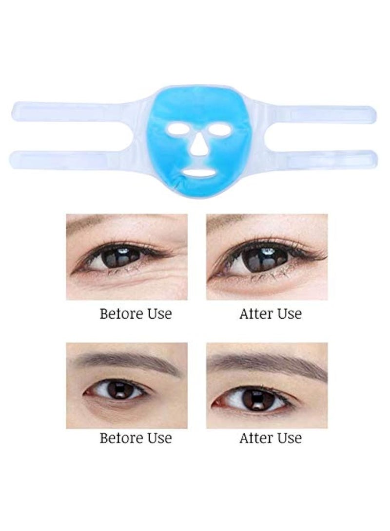 KASTWAVE 2Pcs Reusable Ice Face Mask, Masque Facial en Gel Réutilisable, Hot Cold Therapy Cold Gel Mask, Face SPA for Woman Sleeping, Fatigue Relief Full Face Sleep Mask for Swollen Face, Dark Circle, Migraine - Image 3