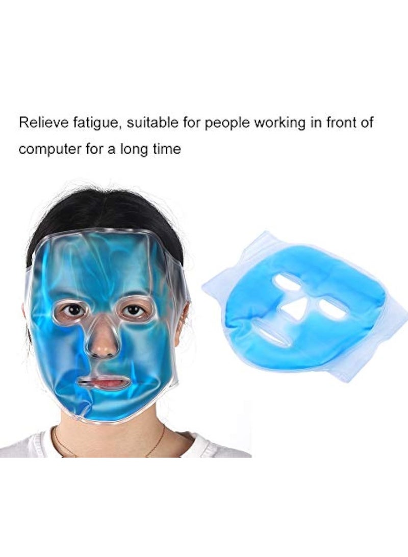 KASTWAVE 2Pcs Reusable Ice Face Mask, Masque Facial en Gel Réutilisable, Hot Cold Therapy Cold Gel Mask, Face SPA for Woman Sleeping, Fatigue Relief Full Face Sleep Mask for Swollen Face, Dark Circle, Migraine - Image 4