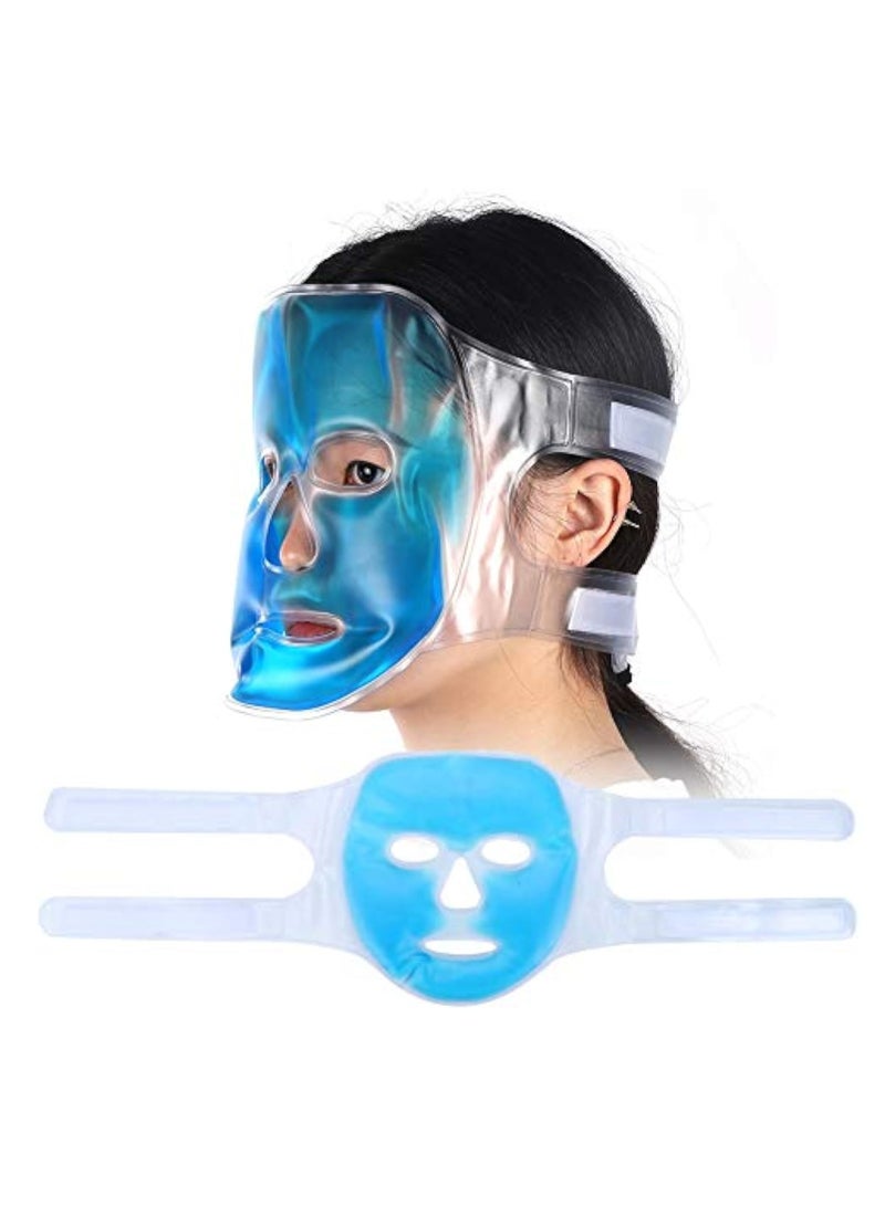 KASTWAVE 2Pcs Reusable Ice Face Mask, Masque Facial en Gel Réutilisable, Hot Cold Therapy Cold Gel Mask, Face SPA for Woman Sleeping, Fatigue Relief Full Face Sleep Mask for Swollen Face, Dark Circle, Migraine - Image 5
