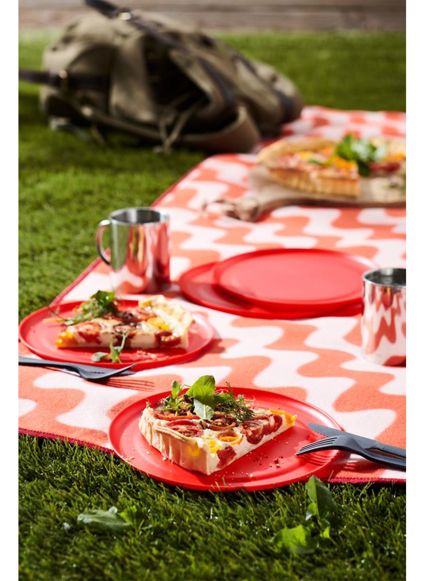 Tchibo 4 Pieces Picnic Plates, Red  - Image 2