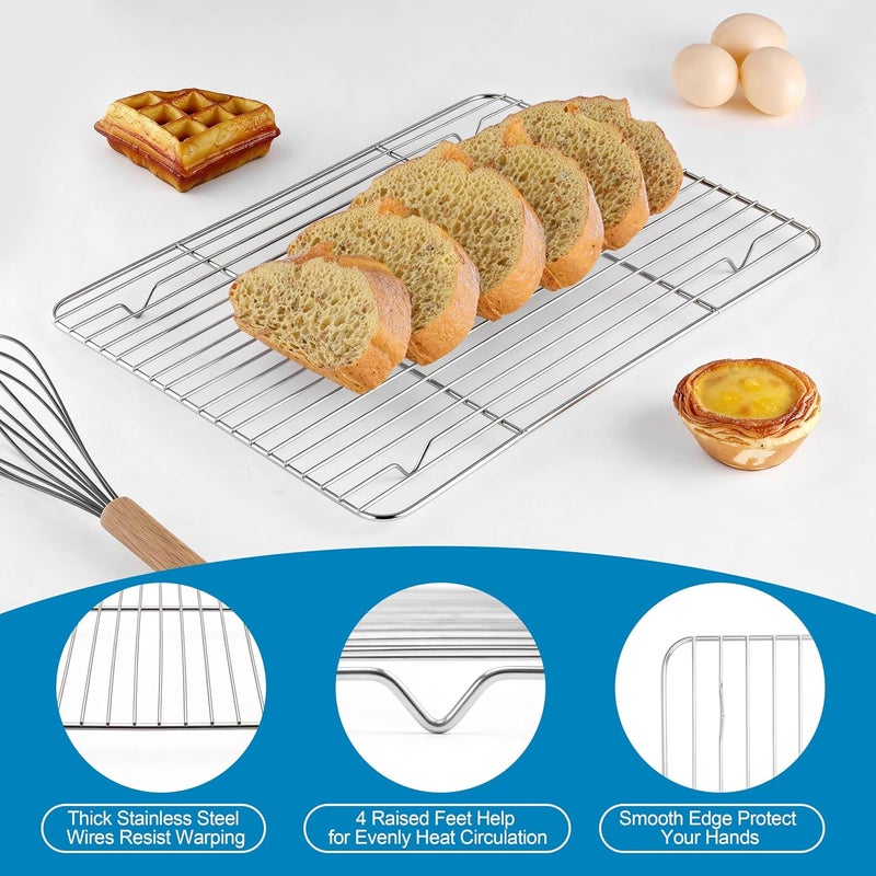 Herogo Baking Sheet with Wire Rack Set(1 Pans + 1 Racks), 16" x 12" x 1" Stainless Steel Jelly Roll Pan with Cooling Rack Set for Baking & Roasting, Non Toxic & Easy Clean - Image 3