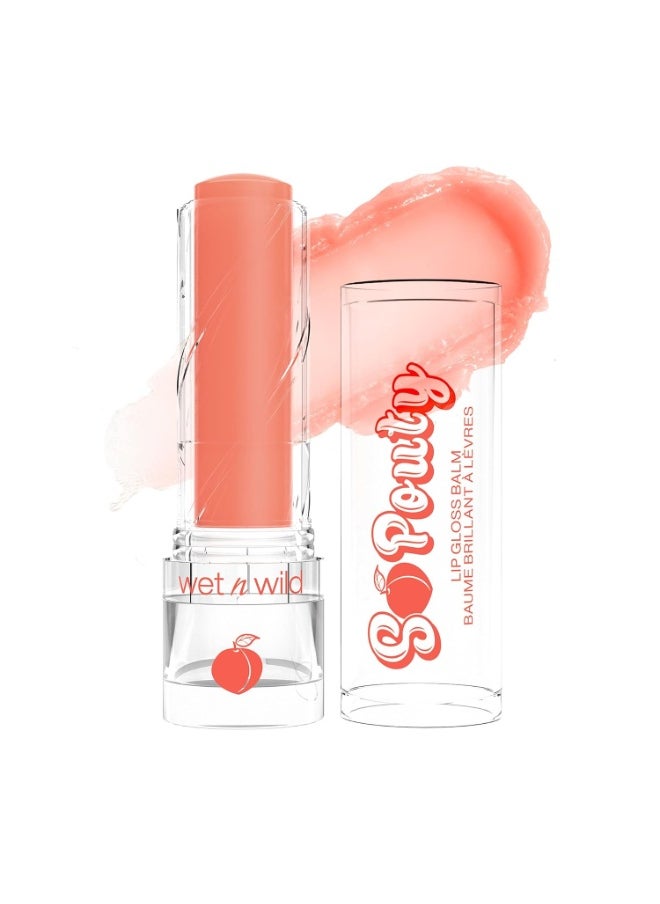 Wet N Wild wet n wild Perfect Pout So Pouty Shine Tinted Lip Balm Peach Flavored, Hyaluronic Acid, Vegan Collagen, Moisturizing For Dry Lip Care, Pink  - Image 1