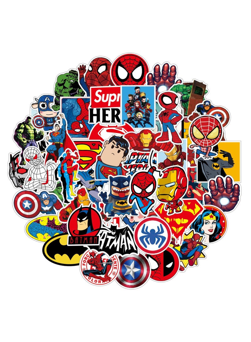 50 PCS Astronaut Stickers,Cute Funny MARVEL and DC Super Hero Stickers for Water Bottles Laptop  - Image 1