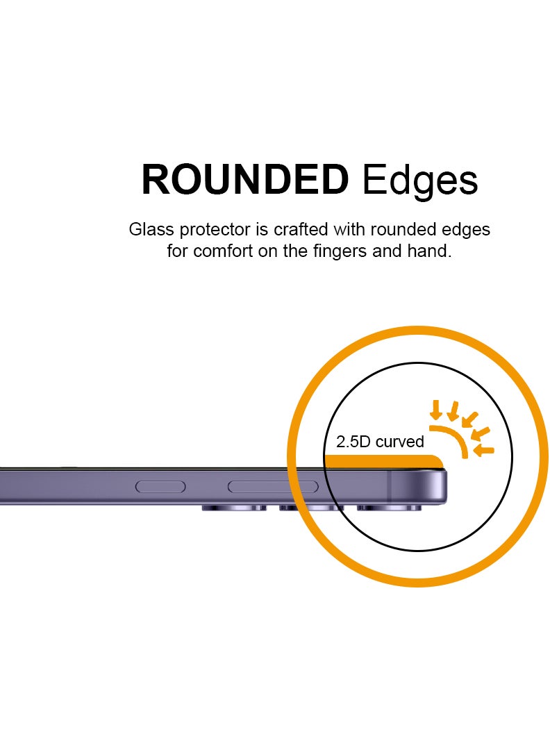 رفع القضية واقي شاشة لهاتف سامسونج جالاكسي S24 بلس طبقة من الزجاج المقوى 9H، خالية من الفقاعات وسهلة التركيب، تغطية كاملة، مضادة للخدش وحساسة اللمس - Image 3