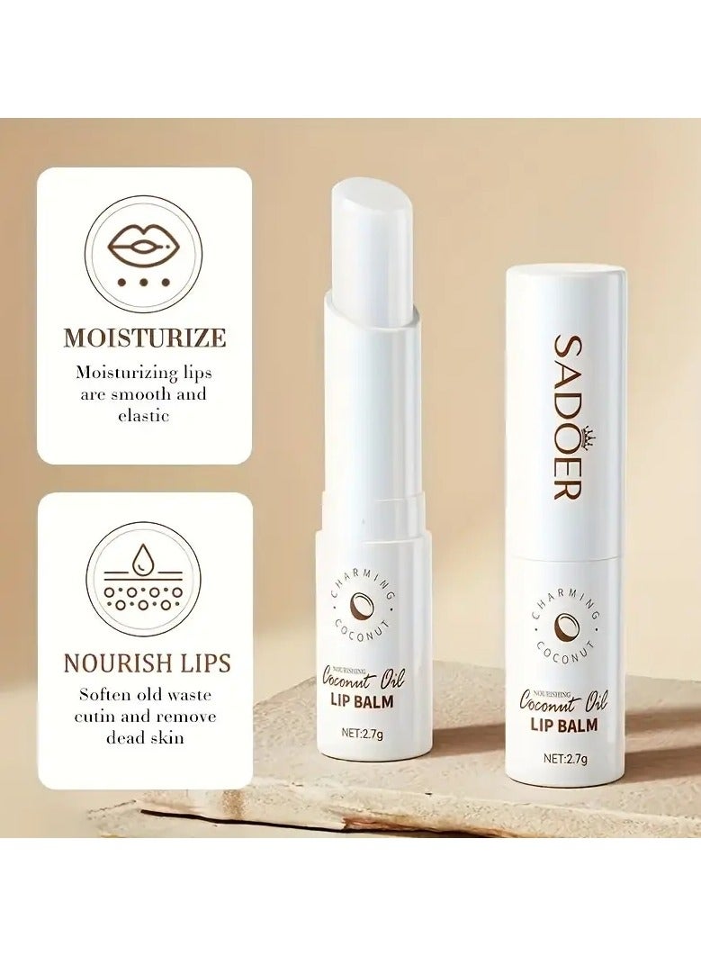 SADOER Coconut Lip Balm Lasting Nourishment and Moisture for Men and Women  Daily Care Lip Balm - Image 5