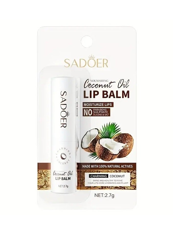 SADOER Coconut Lip Balm Lasting Nourishment and Moisture for Men and Women  Daily Care Lip Balm - Image 4