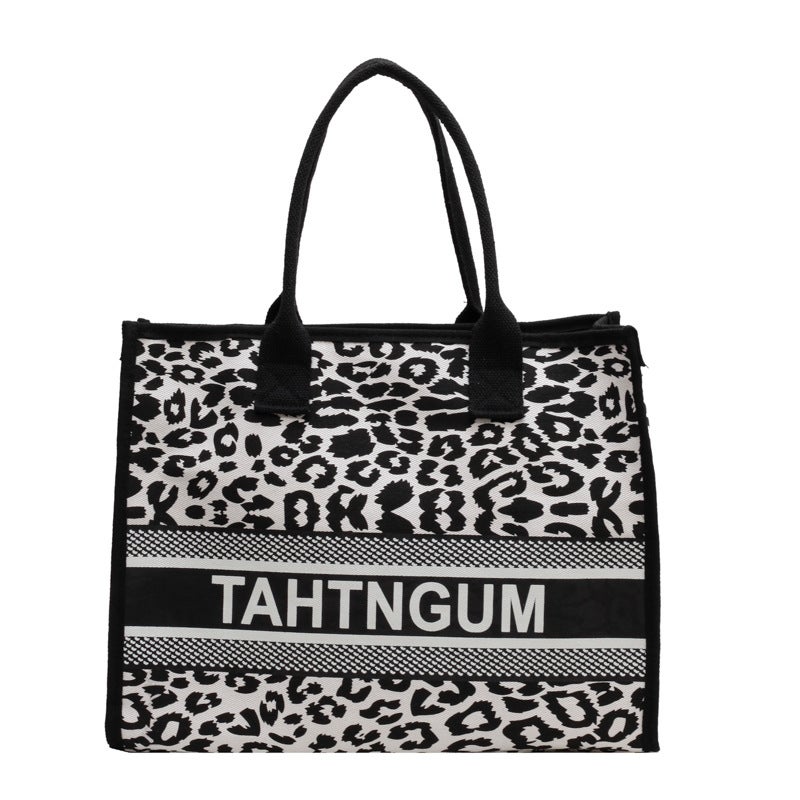 Leopard Embroidered Women'S Bag Niche High-End Sense New Korean Style Large Capacity Bag Women'S Fashion Retro Texture Shoulder Bag - Image 1