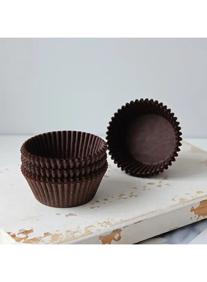 Set Of 100 Polychrome Baking Cups Disposable Paper Liners Waterproof For Home Parties Birthday Celebrations Cupcakes And Muffins - Image 1