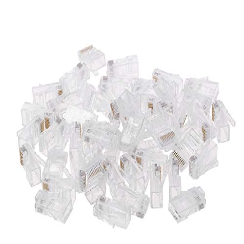 Bestol Wholesale 100pcs RJ48 RJ-48 Modular Plug Stranded 10P10C Round Cable Connector - Image 1