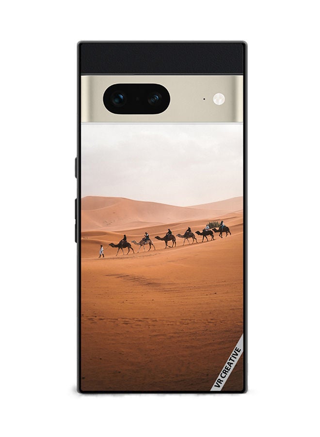 VR CREATIVE غطاء حماية لجهاز جوجل بيكسل 7 بتصميم جمل في الصحراء متعدد الألوان - Image 1