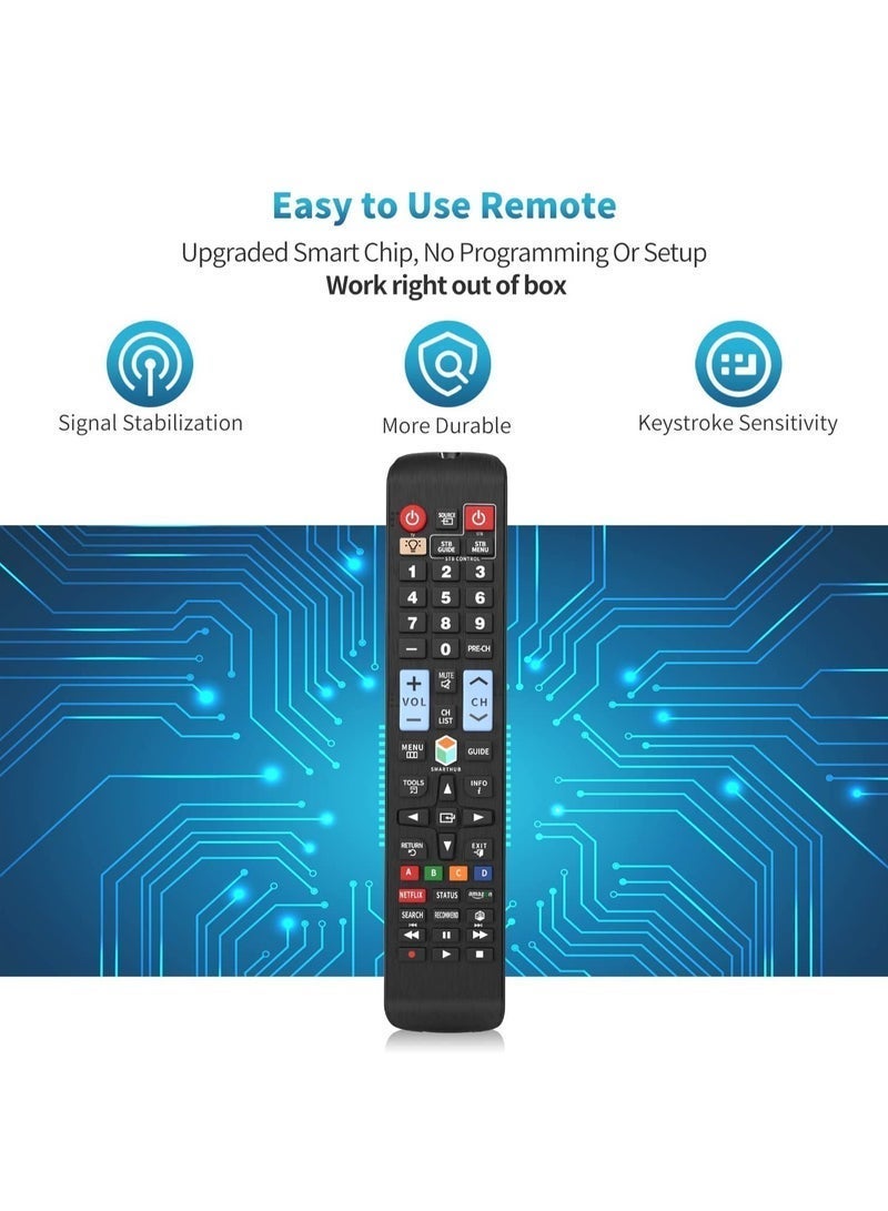 BLUMENiT Universal Remote Control for Samsung TV, Samsung Smart TV Remote Control, All Samsung LCD LED QLED SUHD UHD HDTV 3D with battery - Image 1
