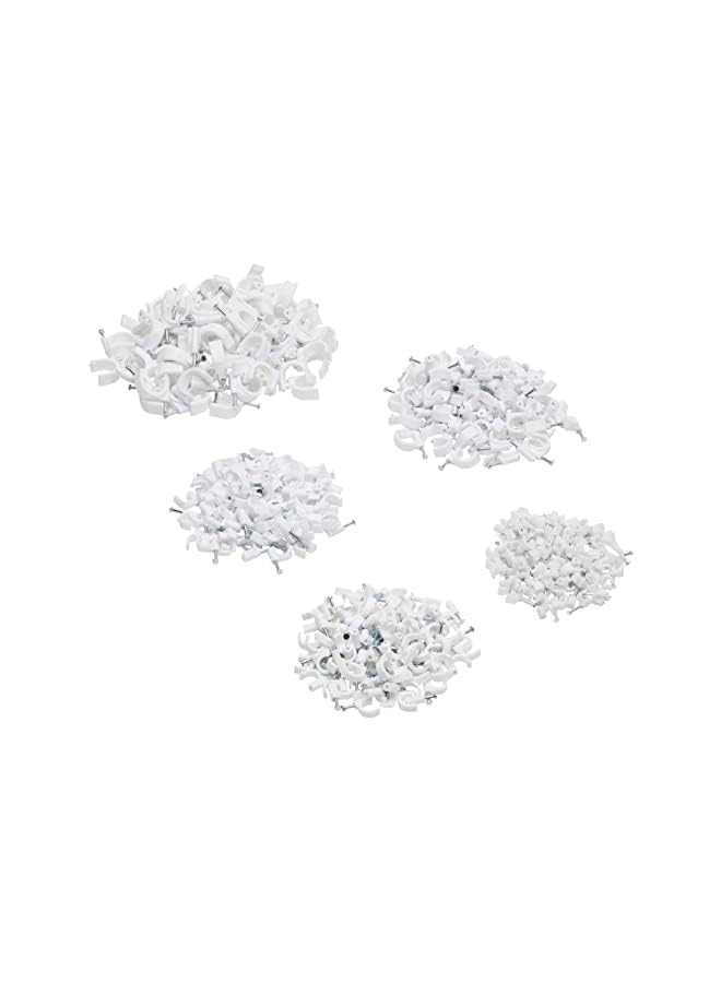 PROMASS 500 Pack Round Cable Clips, Desk Organizers and Accessories (5 Sizes) - Image 3