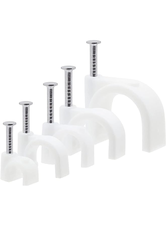 PROMASS 500 Pack Round Cable Clips, Desk Organizers and Accessories (5 Sizes) - Image 1