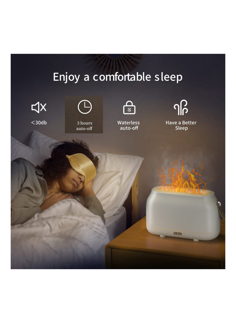 SYOSI Flame Diffuser Humidifier with Essential Oils, 100ml Essential Oil Diffuser with Flame Effect Ultrasonic Humidifier with Flame Light with Waterless Auto Shut-Off for Bedroom ome, Office, Yoga - Image 2