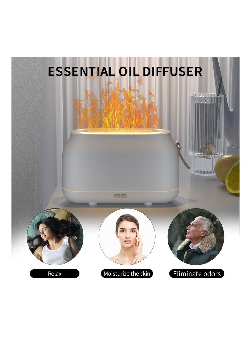 SYOSI Flame Diffuser Humidifier with Essential Oils, 100ml Essential Oil Diffuser with Flame Effect Ultrasonic Humidifier with Flame Light with Waterless Auto Shut-Off for Bedroom ome, Office, Yoga - Image 3