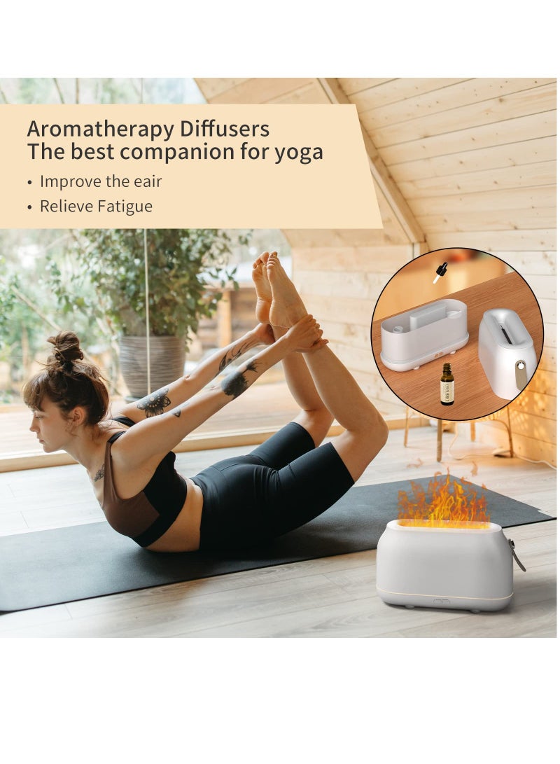 SYOSI Flame Diffuser Humidifier with Essential Oils, 100ml Essential Oil Diffuser with Flame Effect Ultrasonic Humidifier with Flame Light with Waterless Auto Shut-Off for Bedroom ome, Office, Yoga - Image 4