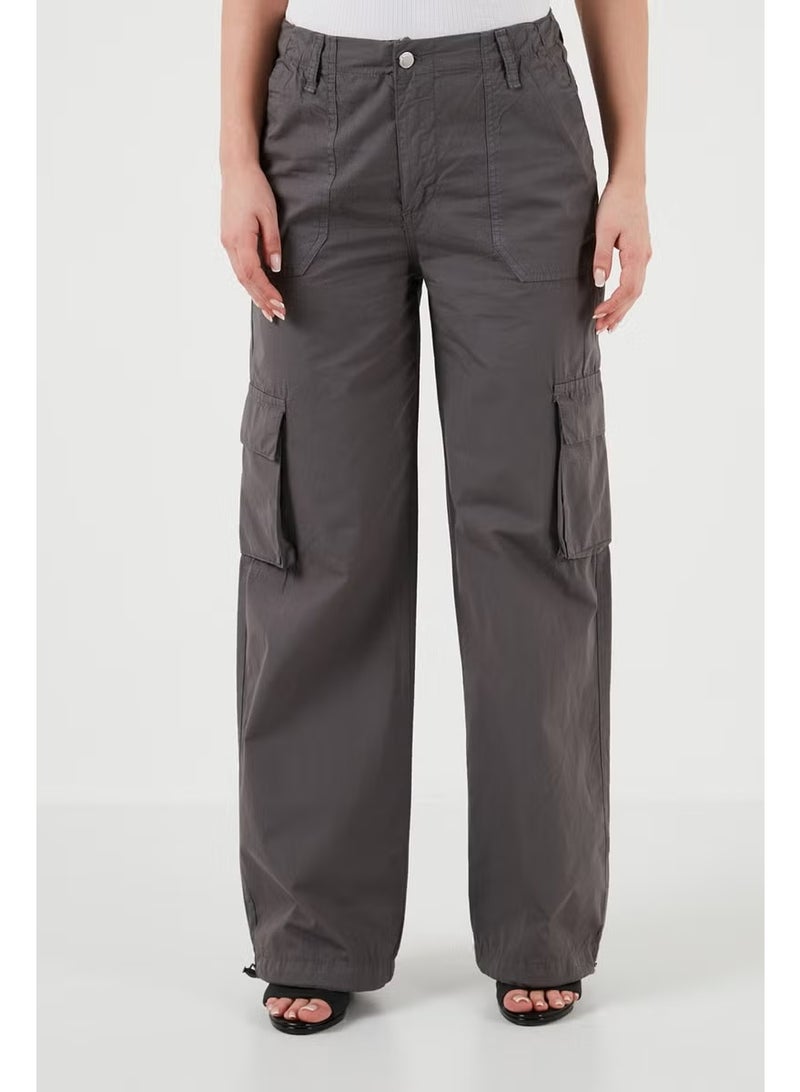 Lela Cotton High Waist Wide Leg Cargo Pants Women's Trousers 668YP50022S4 - Image 3
