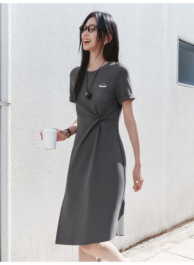 سيمير فستان غير متماثل الطول بتطريز صغير للنساء - Image 2