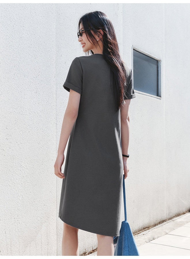 سيمير فستان غير متماثل الطول بتطريز صغير للنساء - Image 3