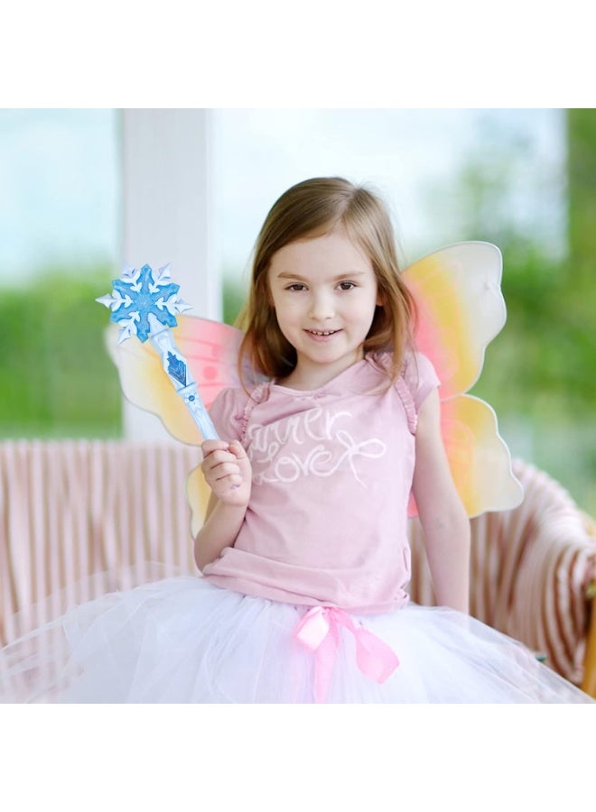Light Up Frozen Snowflake Wand with Sound(Motion Sensitive) Magic Toy for Kids Girls Princess Party Favors Costume Cosplay Accessories 2 Pieces Blue & Pink - Image 3