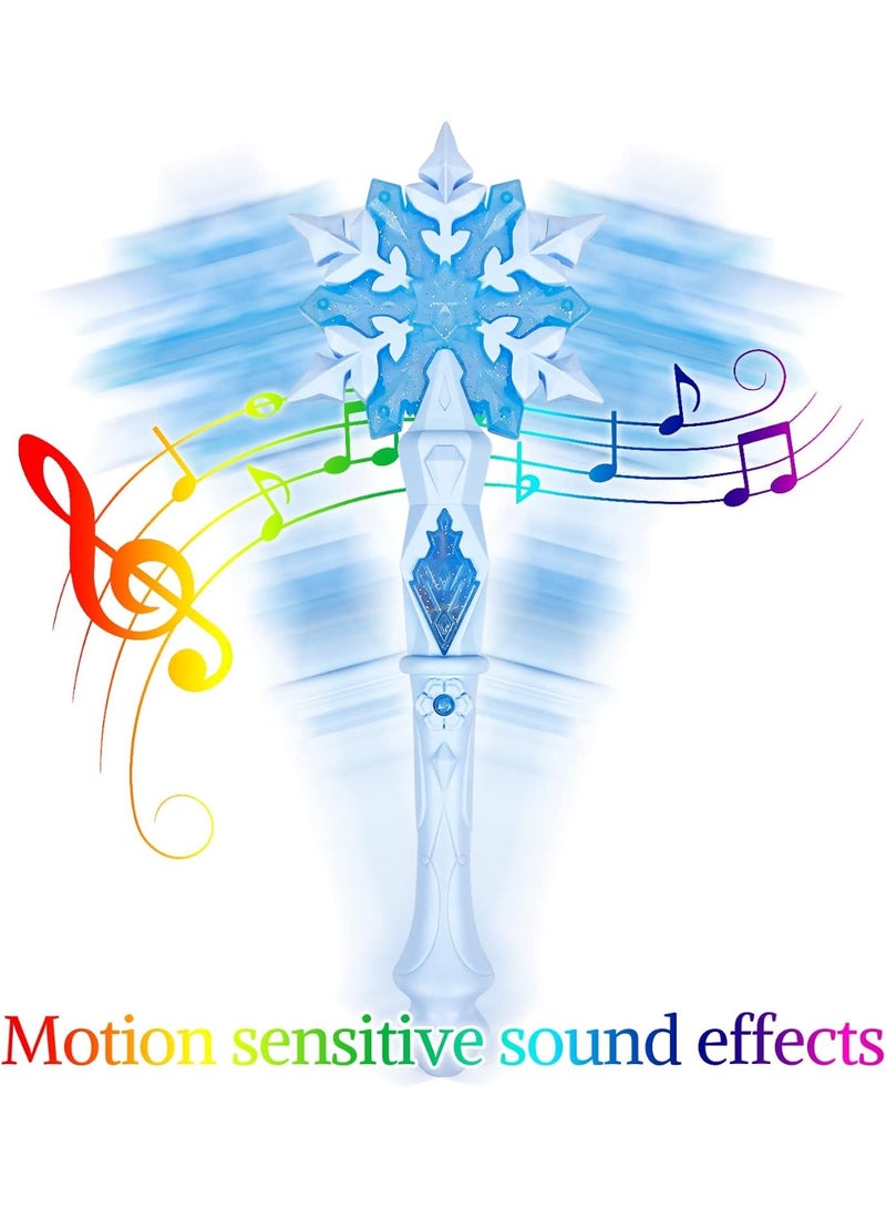 Light Up Frozen Snowflake Wand with Sound(Motion Sensitive) Magic Toy for Kids Girls Princess Party Favors Costume Cosplay Accessories 2 Pieces Blue & Pink - Image 5