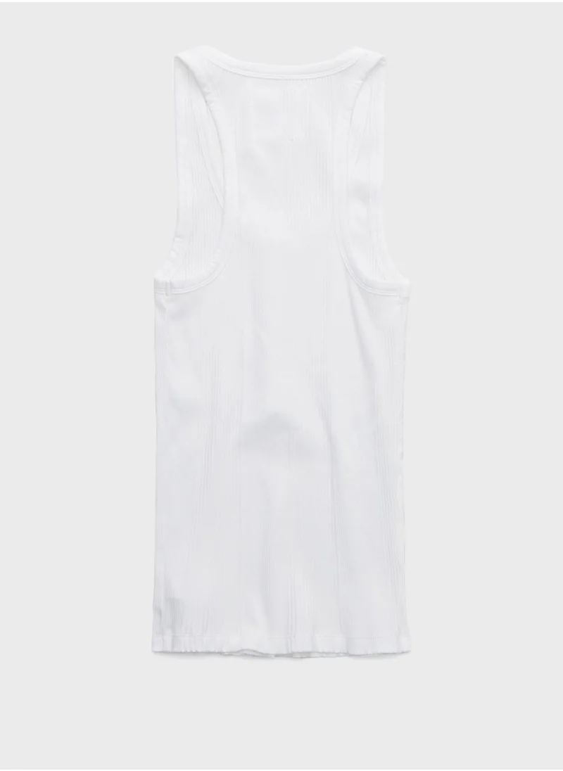 Aerie Ribbed Button Detail Tank Top