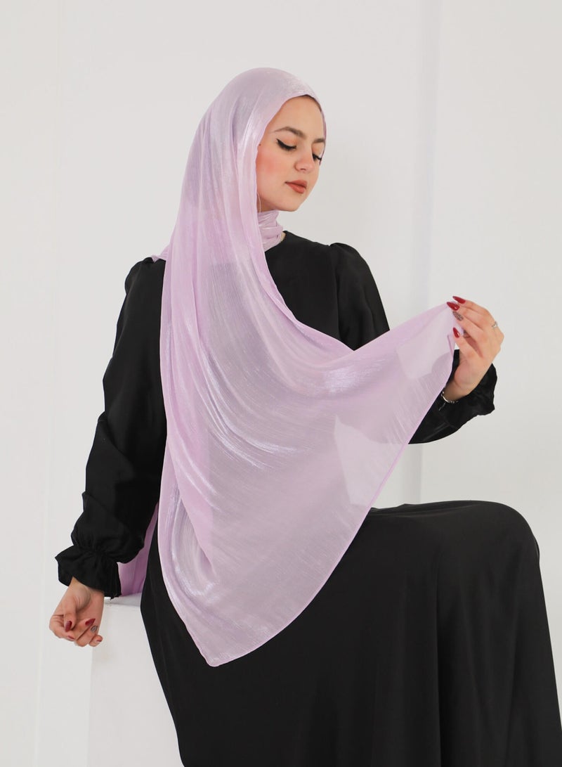 Tie Shop - Elegant Shiny Scarf - Light Purple For Women - Image 1
