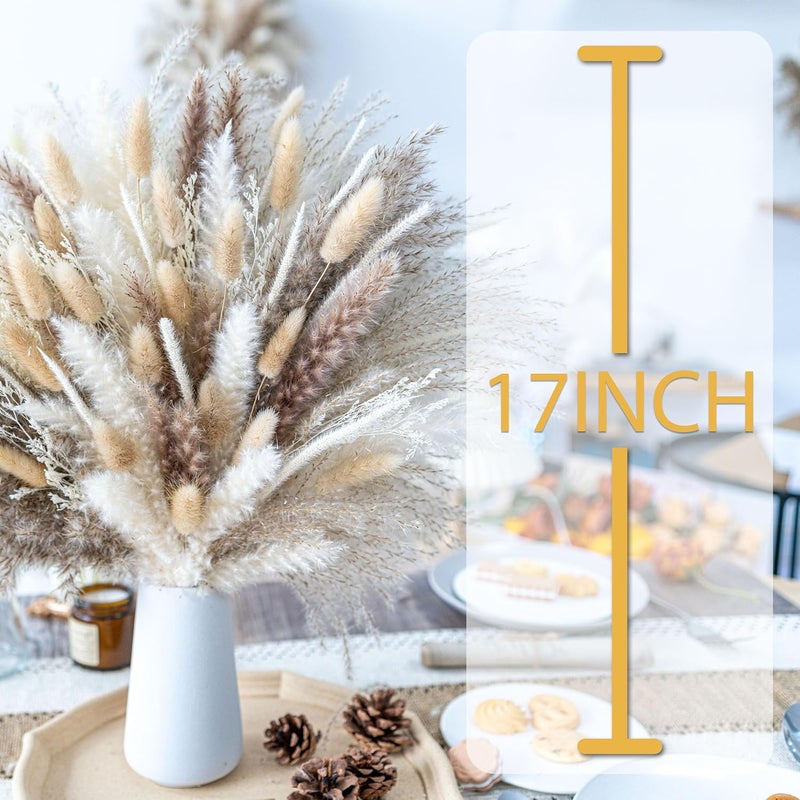 FloraDream 300PCS Natural Pampas Grass Decor Bouquet | Boho Dried Floral Arrangement Centerpiece Table Decor Wedding Decor Rustic Decor (300PCS) - Image 3