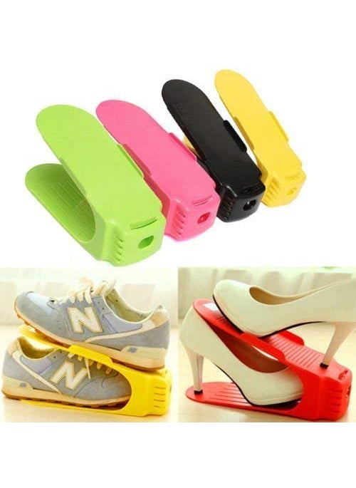 ENEI 365 ; Serve to Excellence ENEI 365 Serve to Excellence Adjustable Shoe Sandals Footwear Organizer Space Saver Rack Multicolored pack of 4  - Image 1