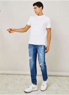 Styli Solid Regular Fit Pure Cotton T-Shirt  - Image 4