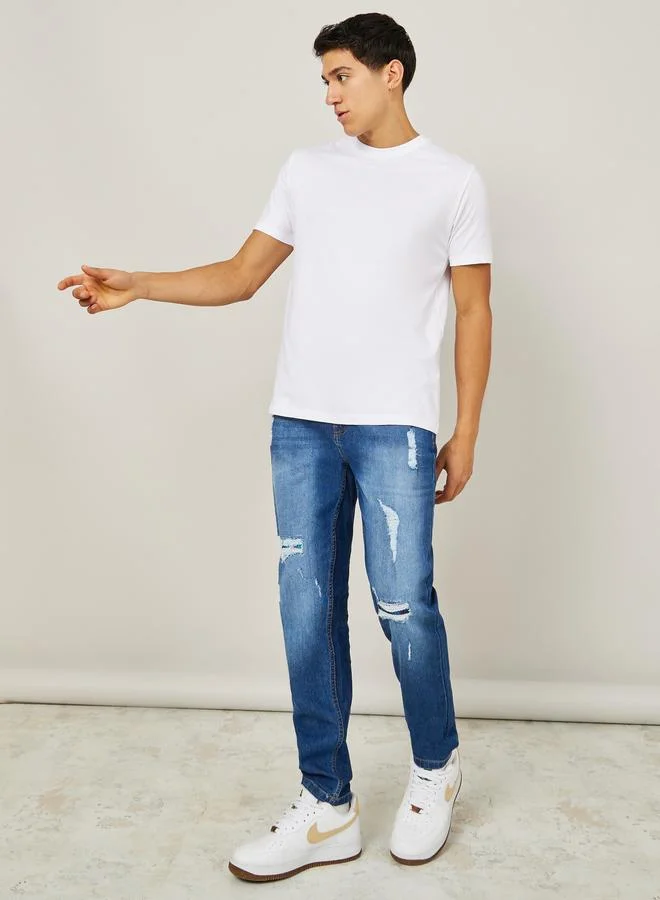 Styli Styli Solid Regular Fit Pure Cotton T-Shirt