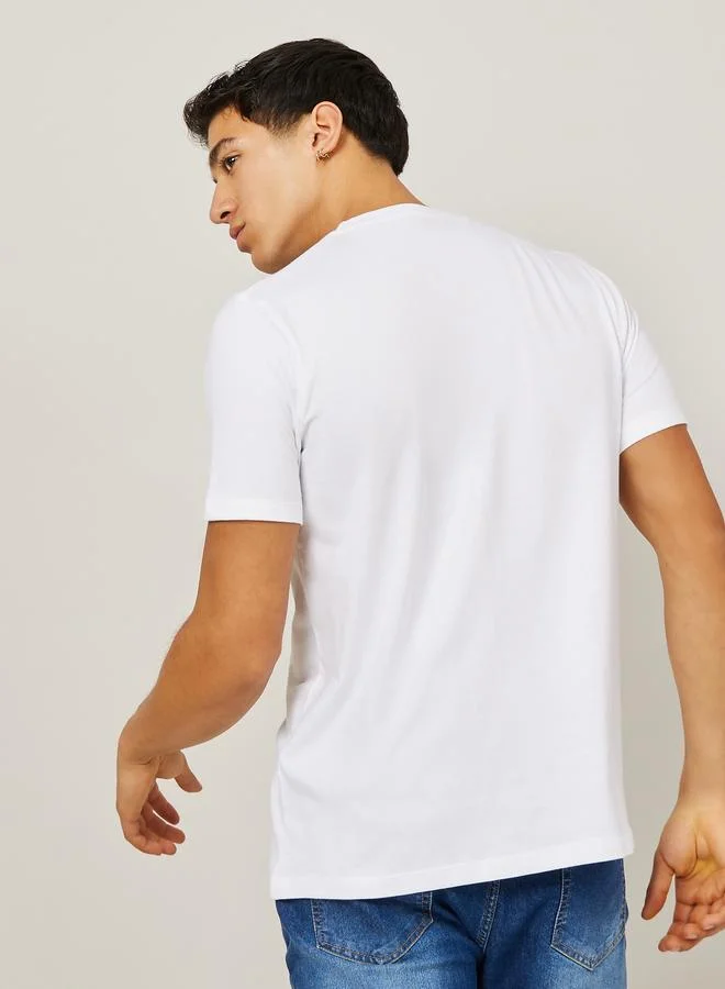 Styli Styli Solid Regular Fit Pure Cotton T-Shirt